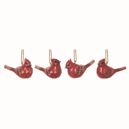 1pc Resin Red Medium Gold Accent Cardinal Ornament
