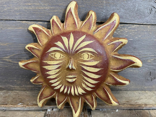 Garden Clay Sun-Red-Wall Decor-CLEARANCE Sun-6 inch-Red