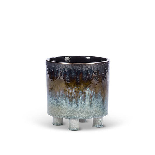 Sm Ombre Glaze Planter w/Feet-6"H