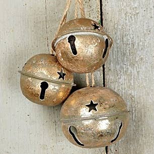 13inL Distressed Bell Stringx3-Gold