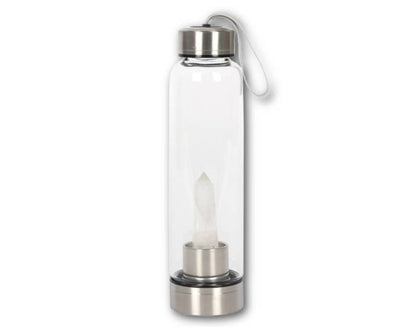 Clear Quartz Purifying Glass Water Bottle