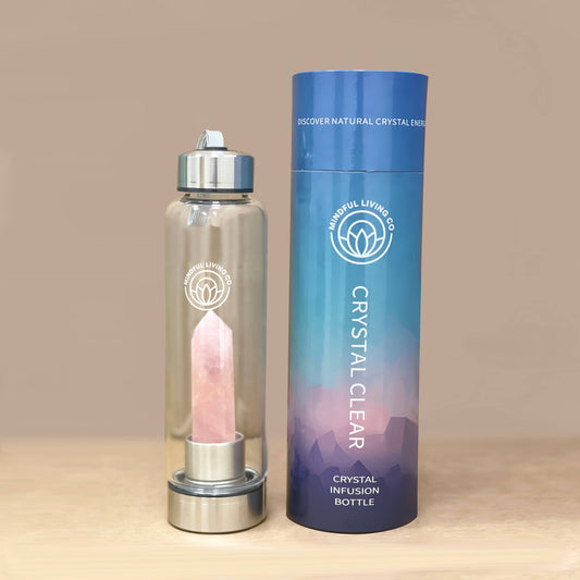 Crystal Clear Water Bottle Crystal Wand - Rose quartz