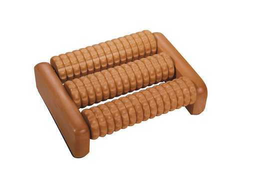 Foot Roller - Massage  Fußmassagegerät aus Lotusholz 3 Rollen, nachhaltig, Natur