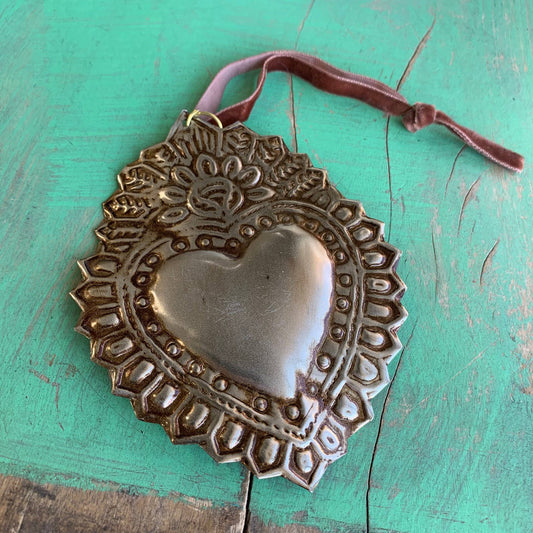 Sacred Heart Tin Ornaments