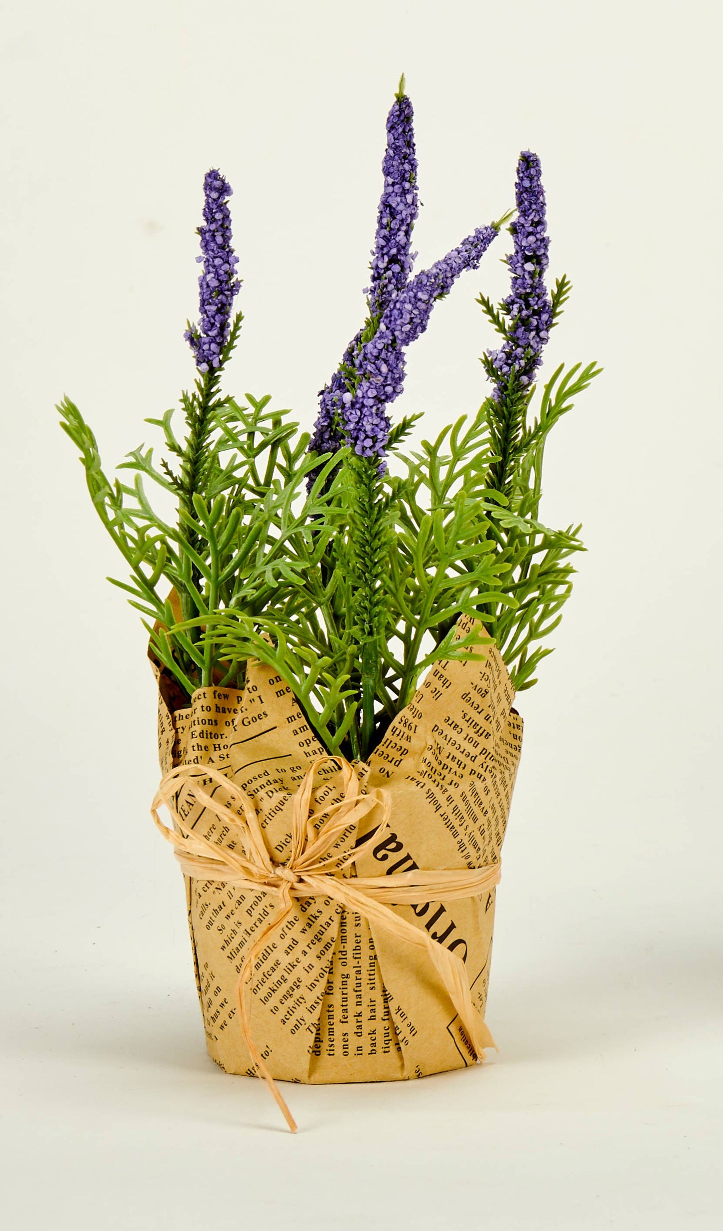 8" Artificial Lavender In 2.5" Plastic Pot With Newspaper