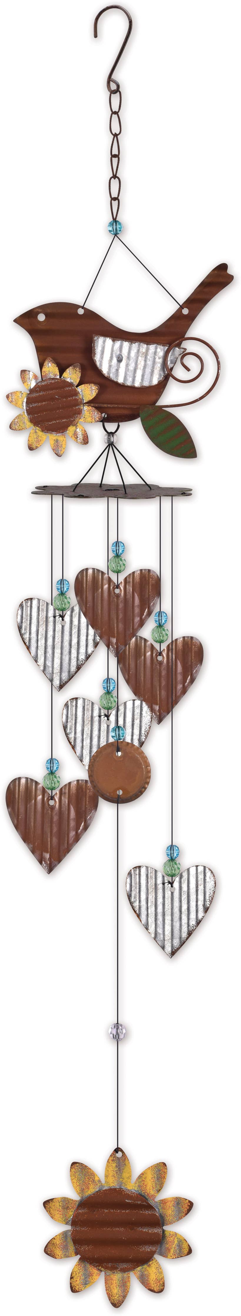 Bird, Heart & Sunflower Wind Chime