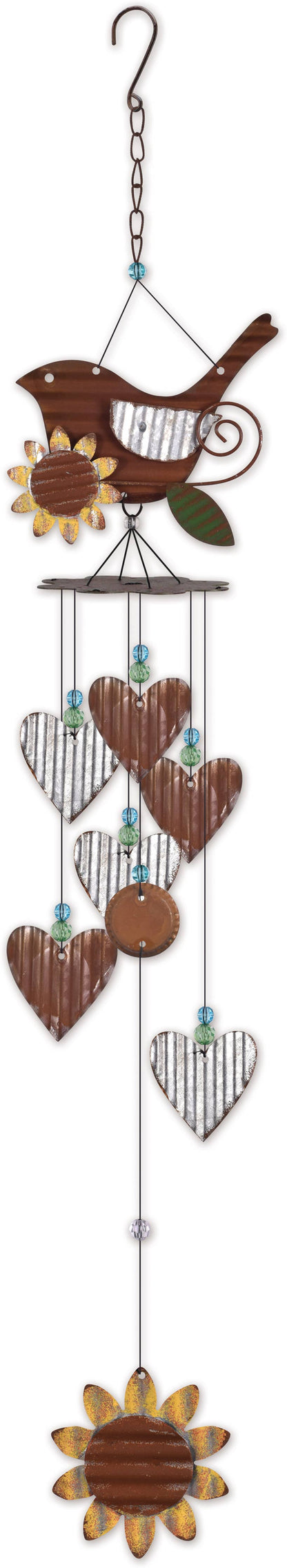 Bird, Heart & Sunflower Wind Chime