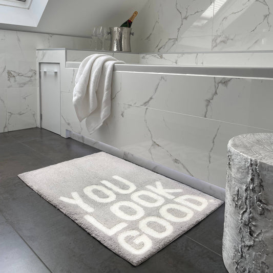 You Look Good Slogan Bath Mat