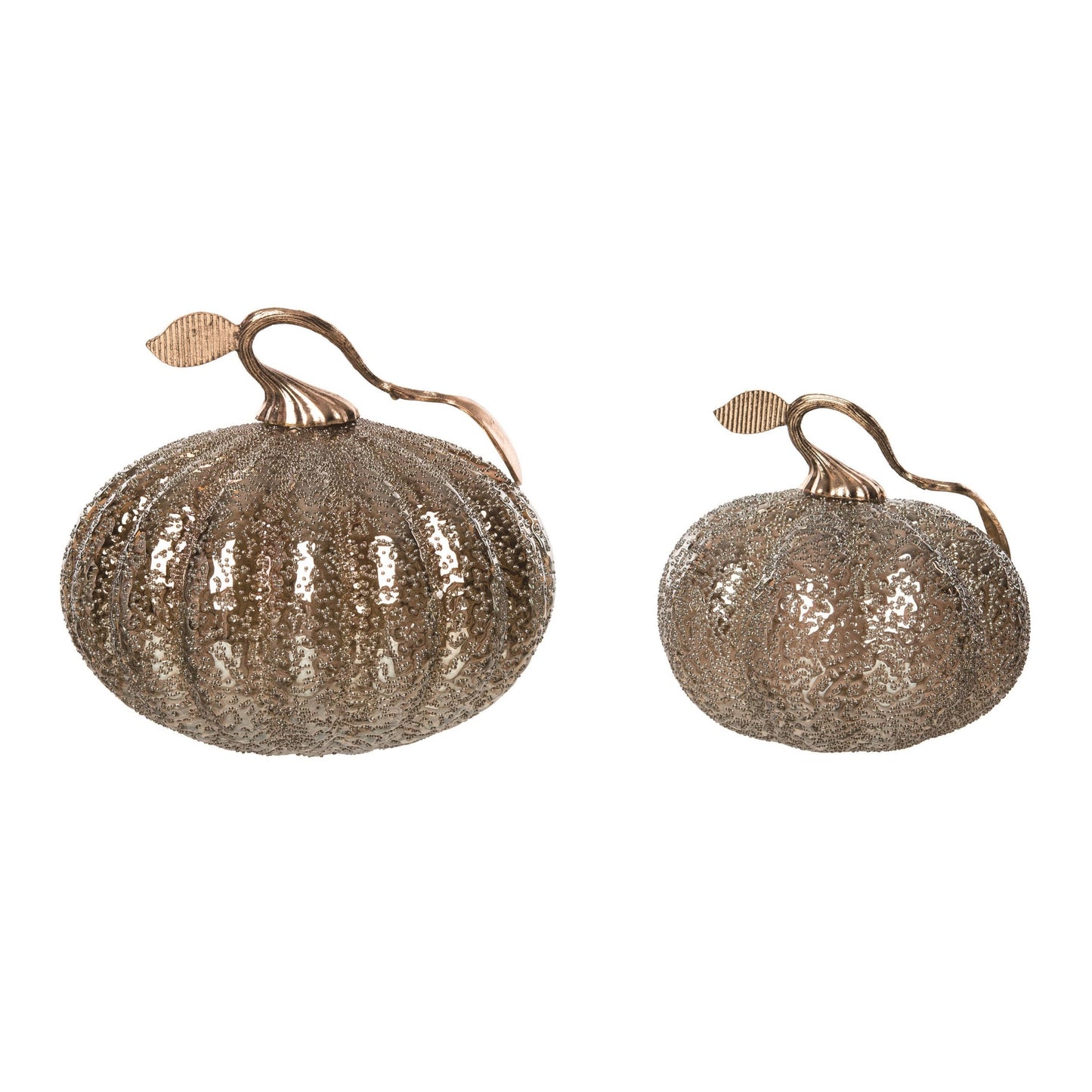 Glass Textured Green Pumpkins