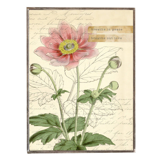 Vintage Print, Breath In Peace, Wall Decor