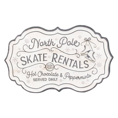 North Pole Skate Rentals Metal Sign