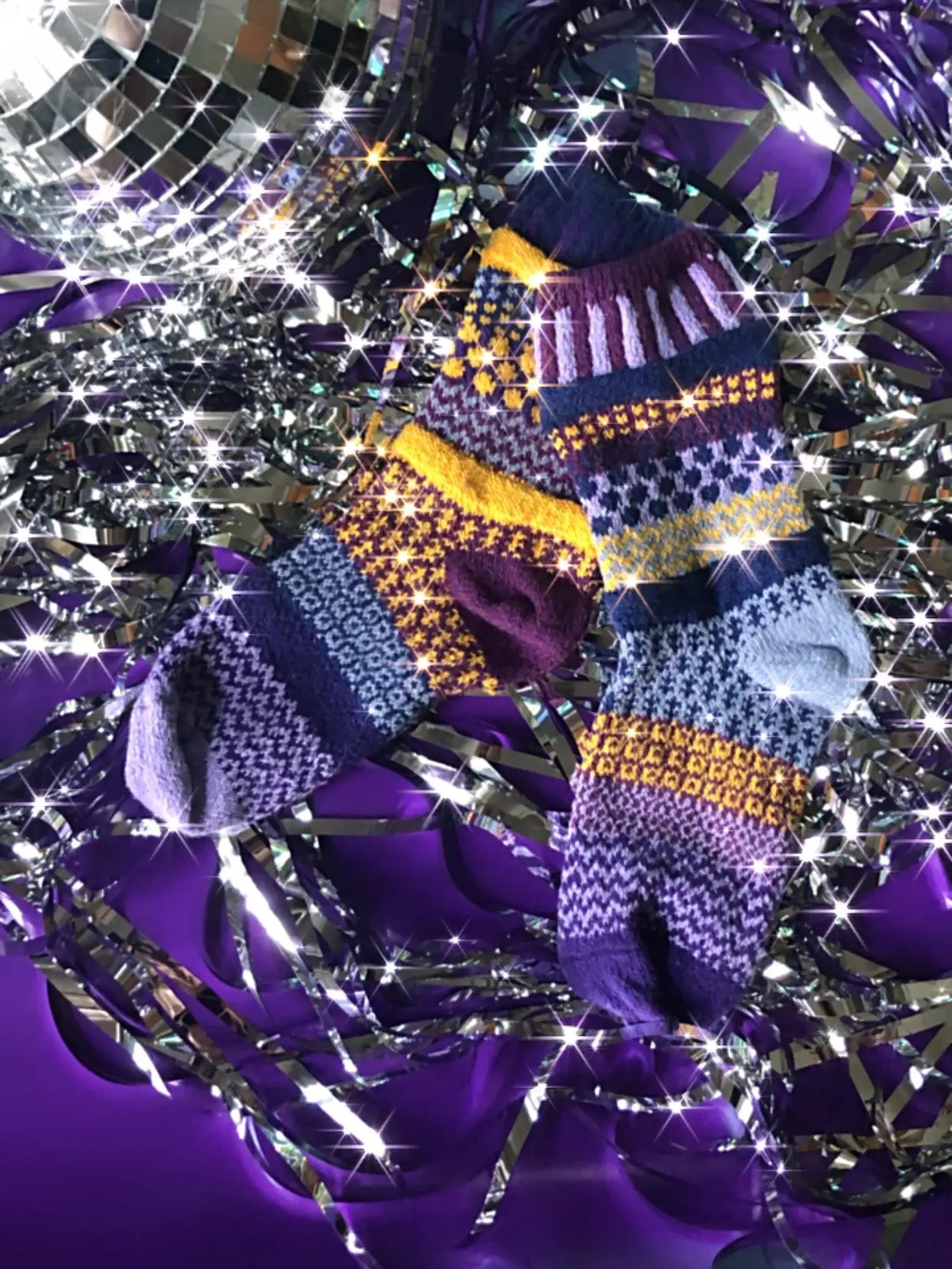 Purple Rain Adult Crew Socks