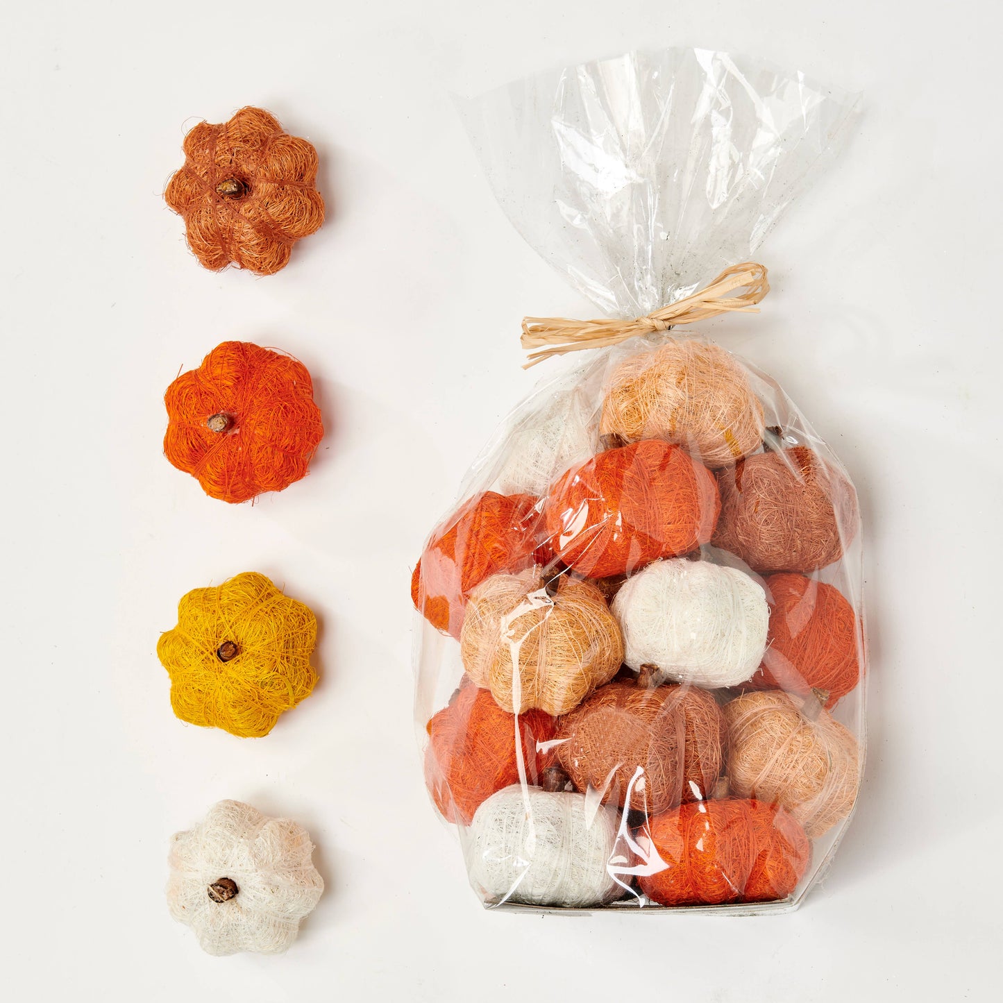 18Pc Bag Of 2.5" Coco Pumpkins
