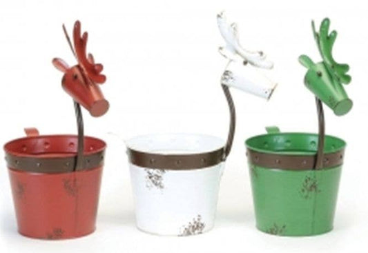 Tin Planter Reindeer