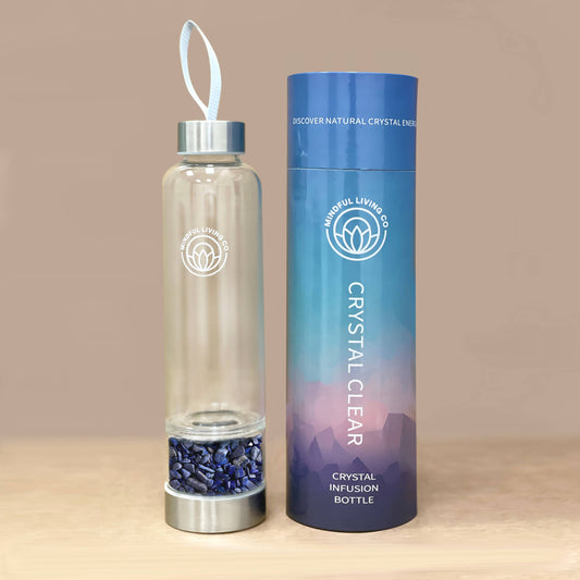Crystal Clear Jar Water Bottle - Lapis Lazuli