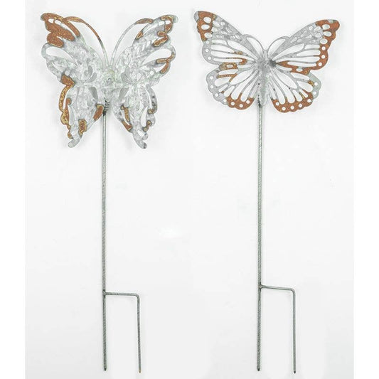 Rustic Galvanized Butterfly Stake