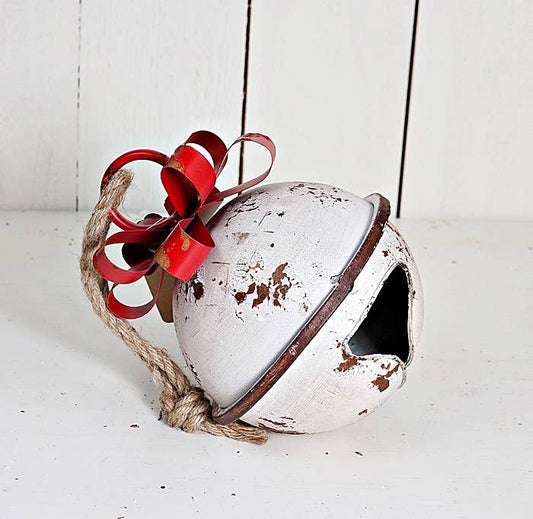 Aged Finish Metal Jingle Bell w.Ribbon-CR