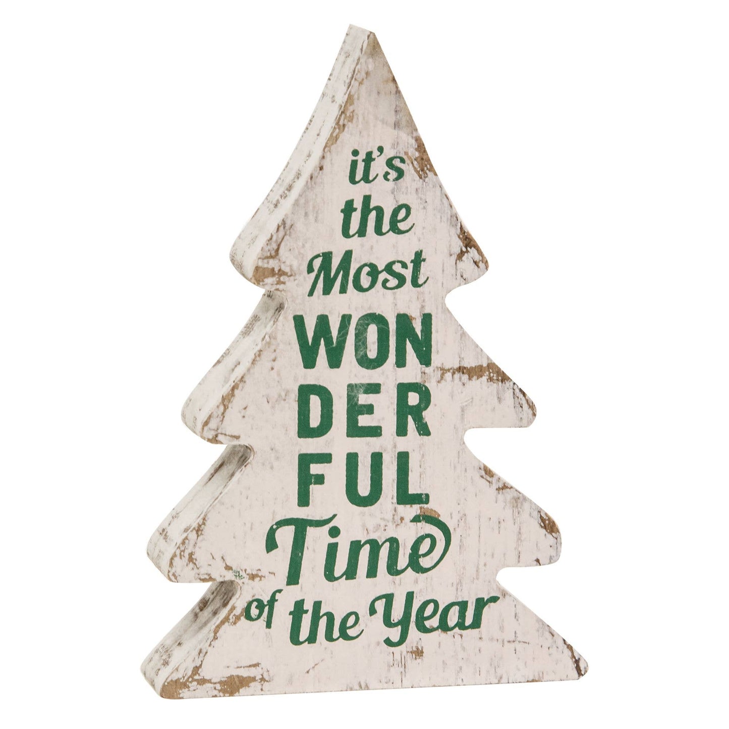 3/Set, Most Wonderful Time of Year Distressed Wooden Trees