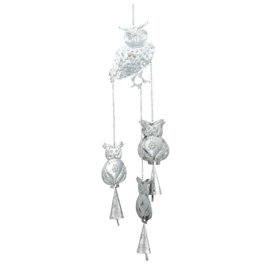 Recycled Owl With Bells Windchimes