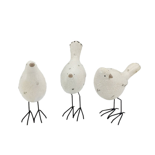 Spring & Easter Little Bird Outdoor Statue  White