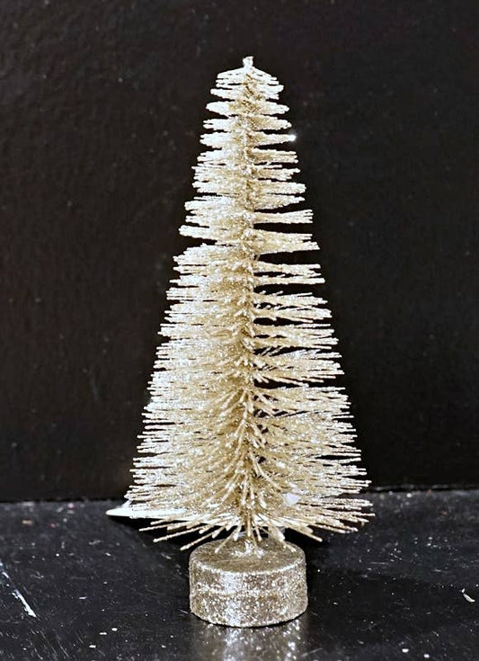 7in Glittered Bottle Brush Pine Tree