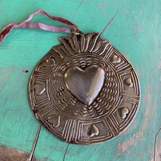 Sacred Heart Tin Ornaments