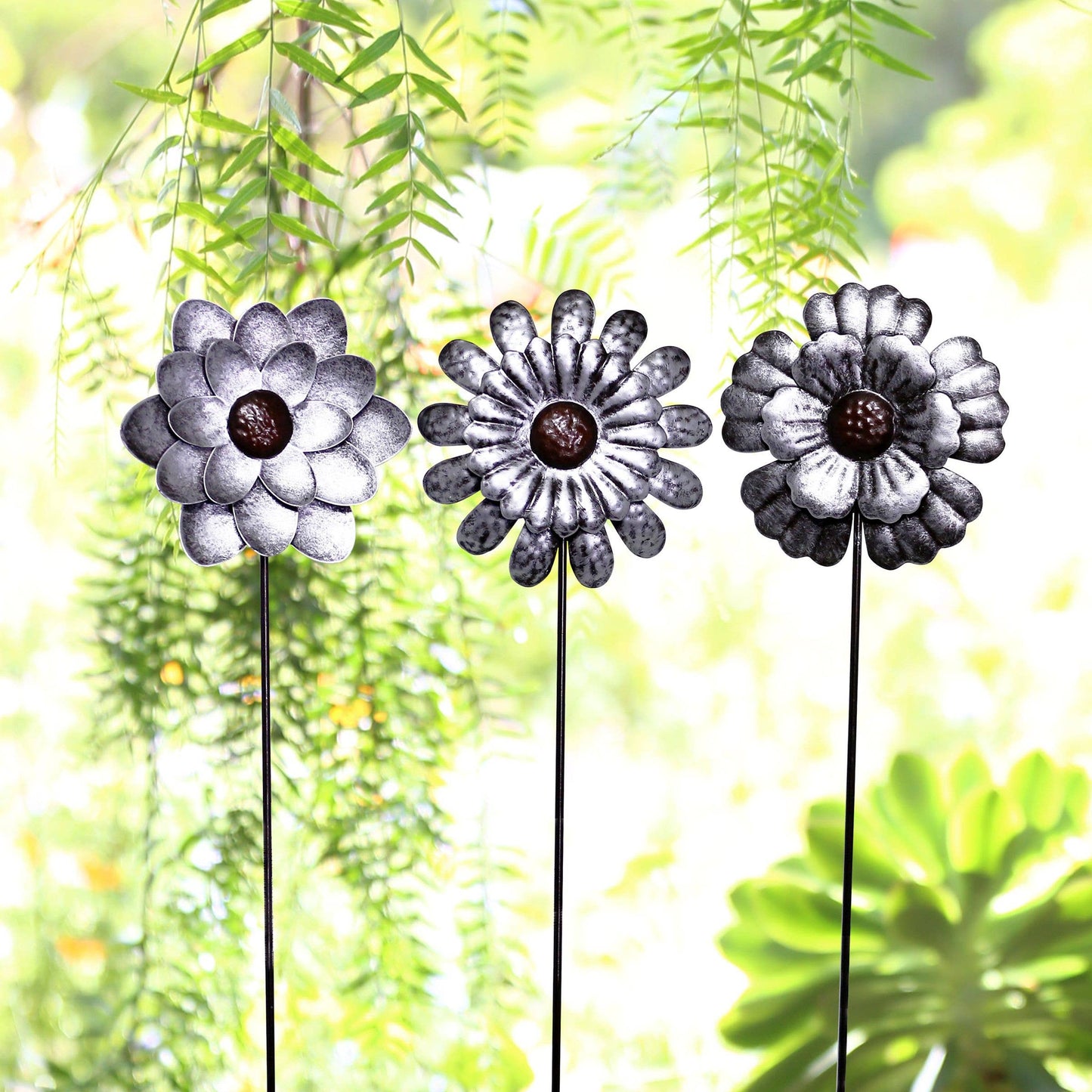 Alpine Corporation Galvanized Metal Flower Pot Sticker