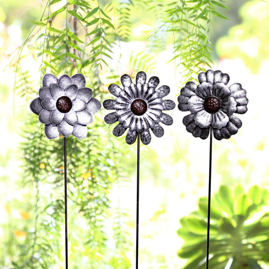 Alpine Corporation Galvanized Metal Flower Pot Sticker