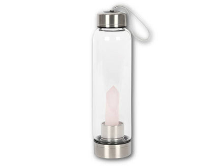 Rose Quartz Purifying Glass Water Bottle