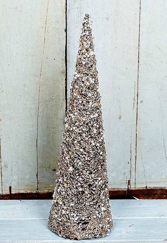16in Metalic Glittered Cone Tree-