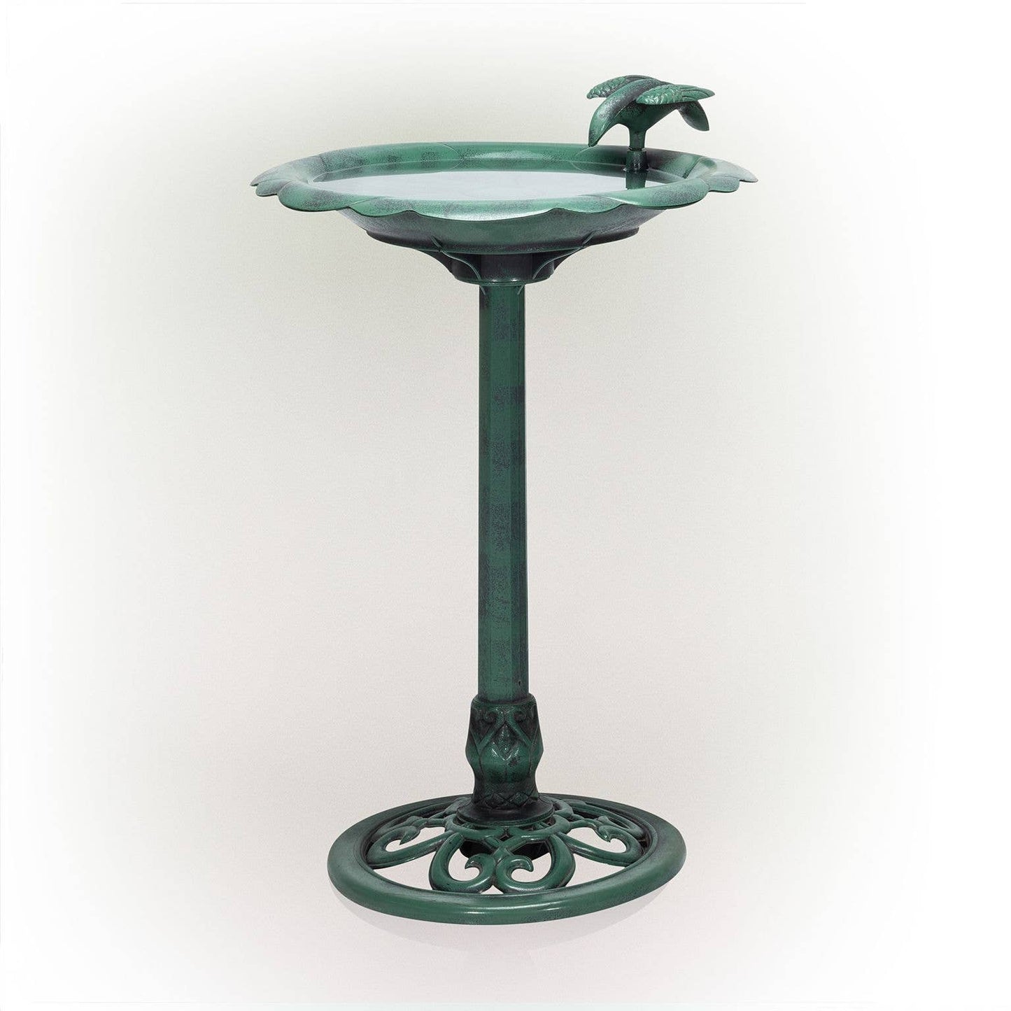 Alpine Corporation Flower Birdbath with Bird Decoration