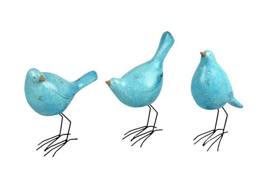 Spring & Easter Little Bird Outdoor Statue - Blue
