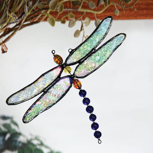 Stained Glass Dragonfly Suncatcher Ornament J Devlin Orn 112