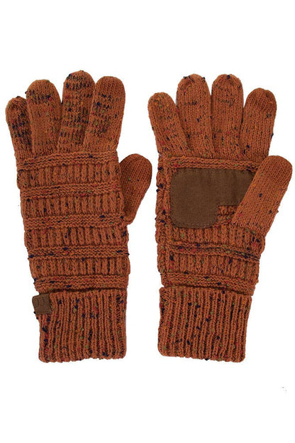 C.C Cable Confetti Smart Tip Gloves: Rust
