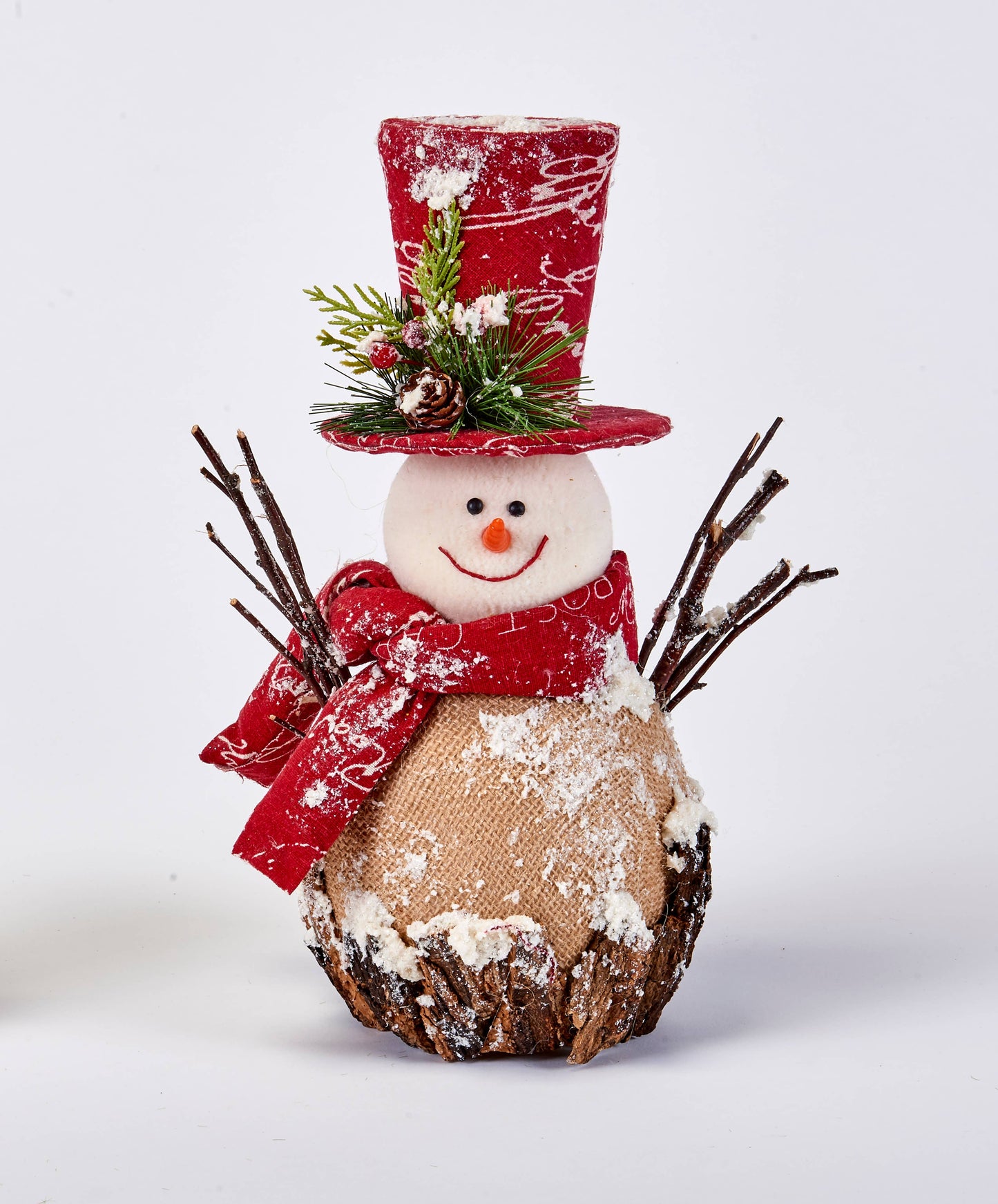 11" Iced Burlap Snowman