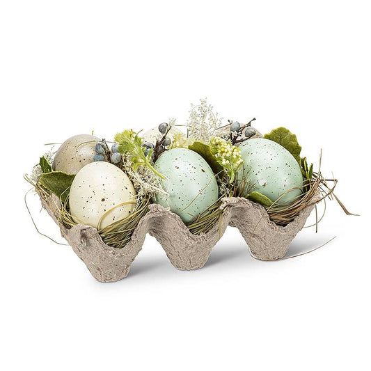 Eggs & Feathers in Crate-6"L-1326