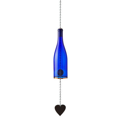 Wind Chimes Made From Glass Wine Bottles with Copper Trim